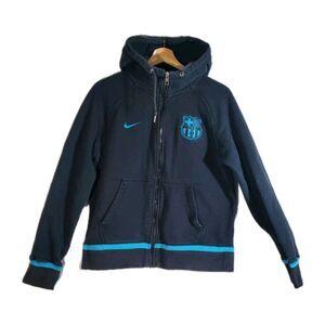 Nike FC Barcelona Mens M Zip Hoodie Navy FCB